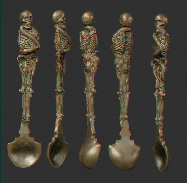 Download dining items skeletons 3D Model