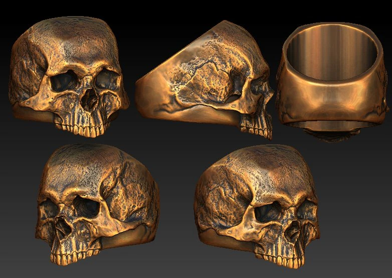 ring skull 3D Print Model .c4d .max .obj .3ds .fbx .stl .blend