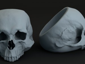 ring skull Modelo de Impressão 3D