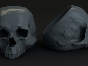 ring skull Modelo de Impressão 3D