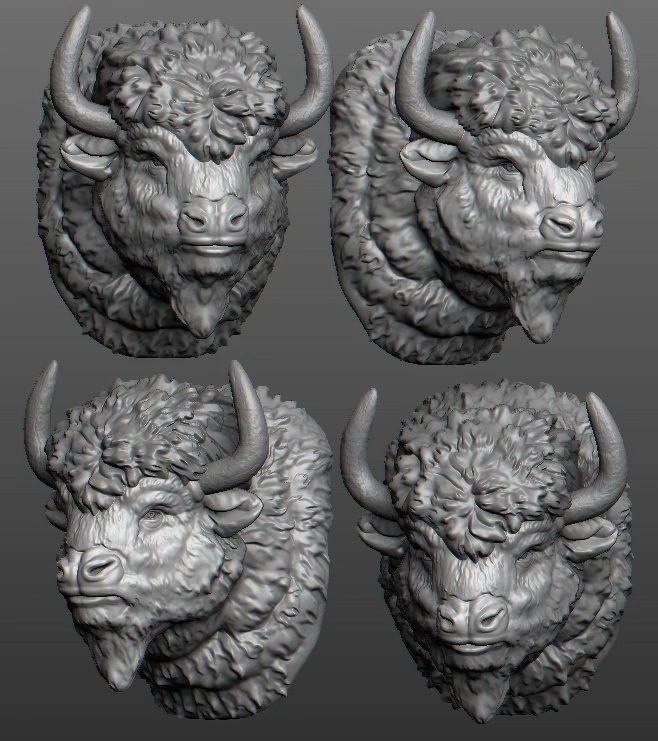 bison 3D Model .c4d .max .obj .3ds .fbx .stl .blend 