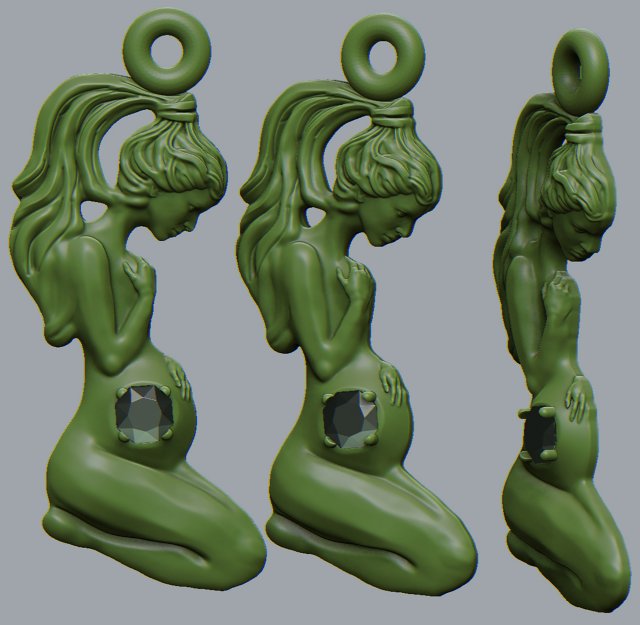 pendant mother 3D Model .c4d .max .obj .3ds .fbx .stl .blend 