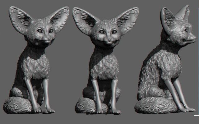 vulpes zerda 3D Print Model .c4d .max .obj .3ds .fbx .stl .blend 