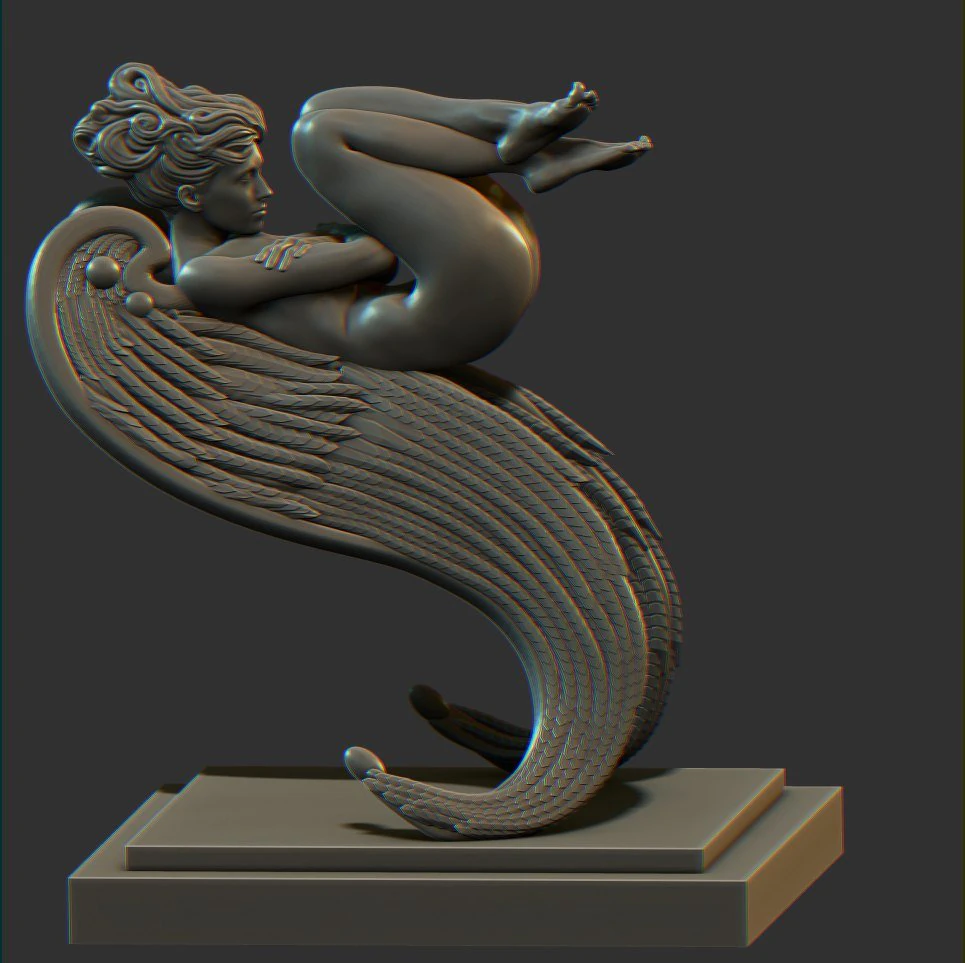 statue of angel 3D Model .c4d .max .obj .3ds .fbx .stl .blend 
