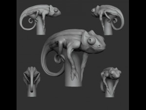 cane chameleon Modèles 3D en vedette