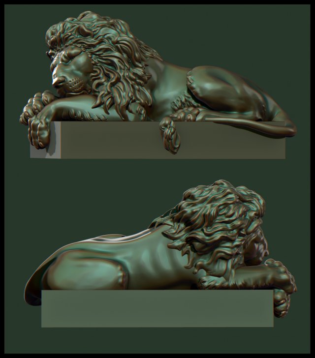 lion sculpture 3D Print Model .c4d .max .obj .3ds .fbx .lwo .lw .lws