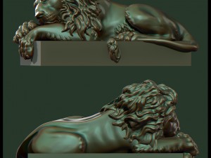 lion sculpture 3D Print Model