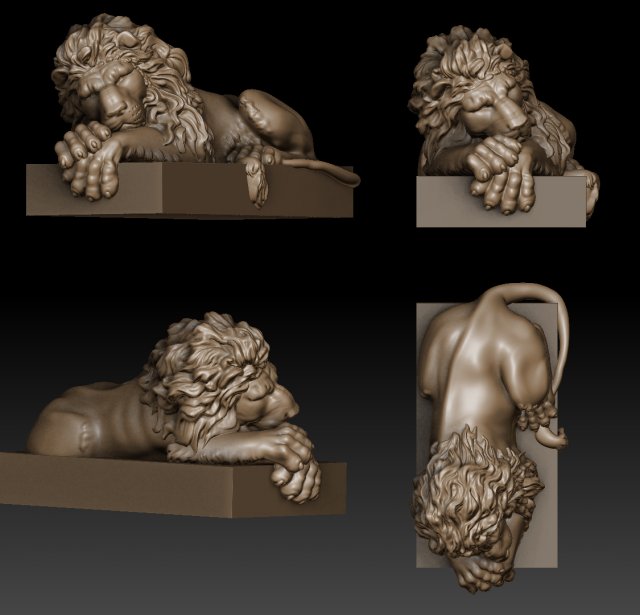 Download lion sculpture 3D Model