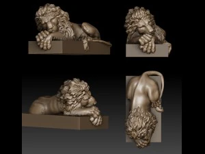 lion sculpture 3D Print Model