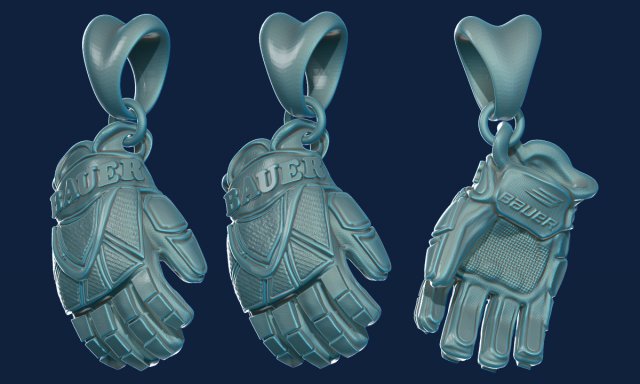 hockey pendant 3D Модель .c4d .max .obj .3ds .fbx .stl .blend 