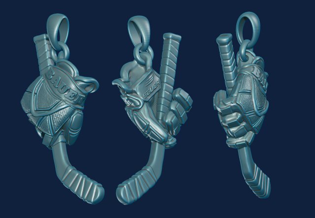 hockey pendant 3D-printmodel .c4d .max .obj .3ds .fbx .stl .blend 