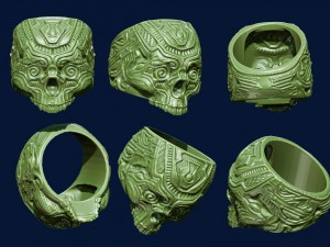 ring skull 3D Print Model