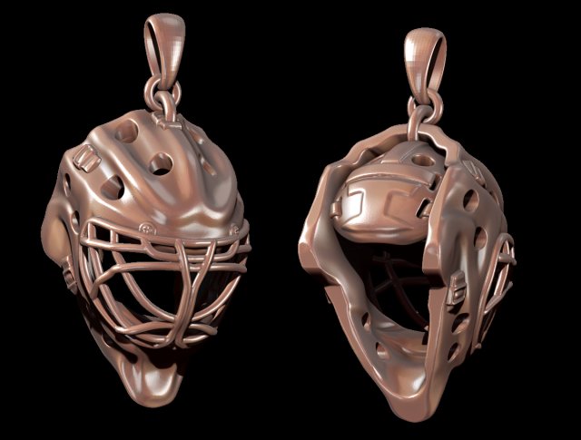 hockey goalie mask Model Cetak 3D .c4d .max .obj .3ds .fbx .stl .blend 