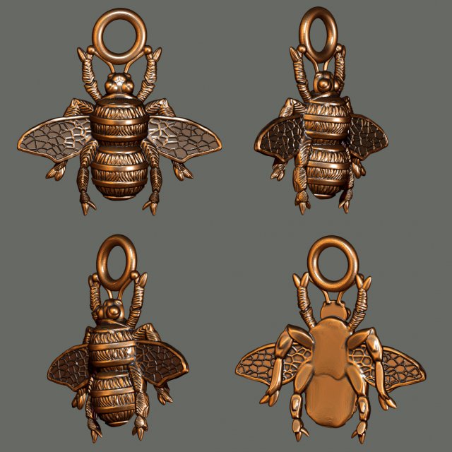 bee pendant Modèles 3D en vedette .c4d .max .obj .3ds .fbx .stl .blend 