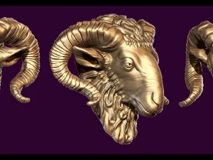the head of a ram 3D Print Model
