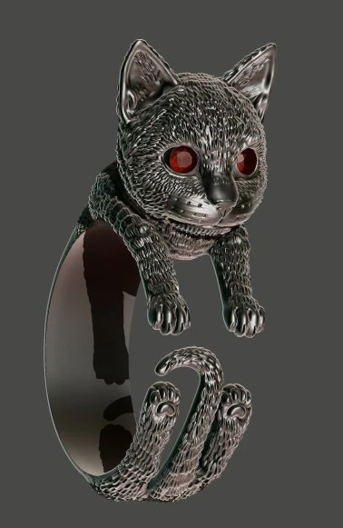 cat ring 3D Print Model .c4d .max .obj .3ds .fbx .stl .blend