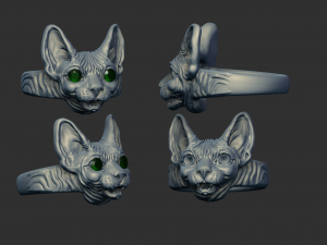 cat sphinx ring 3D Print Model