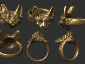 cat sphinx ring Model do druku 3D