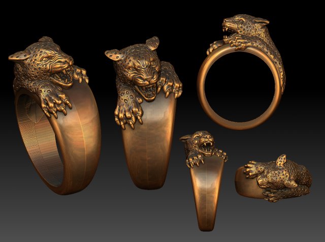 leopard ring 3d 3D 打印模型 .c4d .max .obj .3ds .fbx .stl .blend 