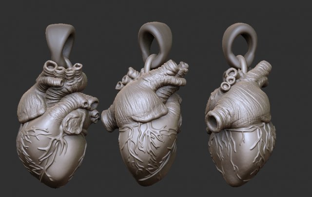 human heart pendant 3d 3D 프린트 모델 .c4d .max .obj .3ds .fbx .stl .blend 