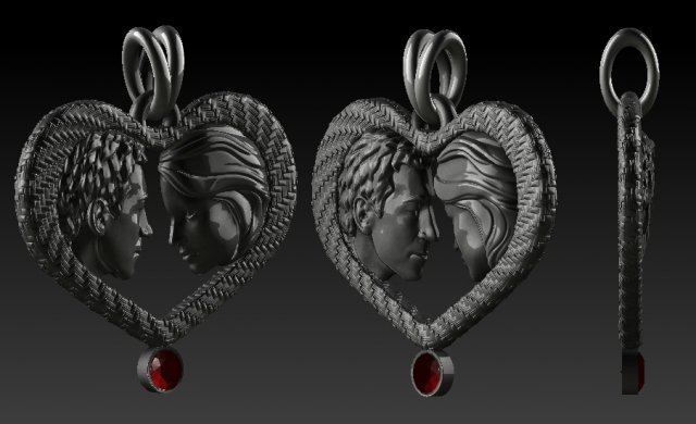 pendant lover 3D 打印模型 .c4d .max .obj .3ds .fbx .stl .blend 