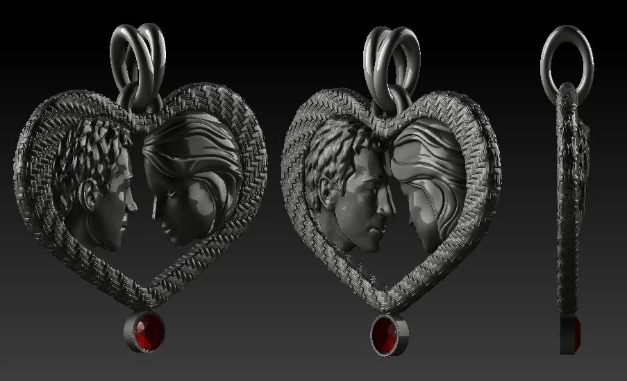 pendant lover 3D Print Model .c4d .max .obj .3ds .fbx .stl .blend 