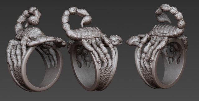 ring of scorpio 3D 打印模型 .c4d .max .obj .3ds .fbx .stl .blend 