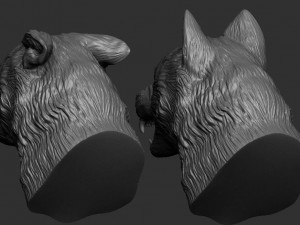 wolf head 3d print model Model do druku 3D