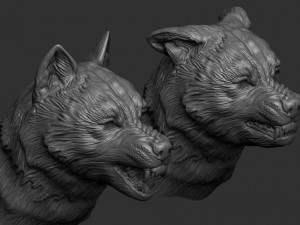 wolf head 3d print model Model do druku 3D