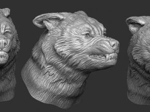 modelo de impresi&oacute;n 3d de cabeza de lobo Modelo de impresión 3D