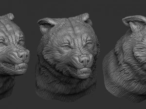 modelo de impresi&oacute;n 3d de cabeza de lobo Modelo de impresión 3D