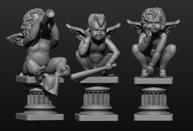 bad angels 3D 打印模型 .c4d .max .obj .3ds .fbx .stl .blend 