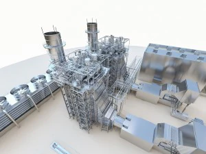 gas turbine plant 3D Model