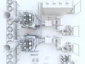 gas turbine plant 3D Model
