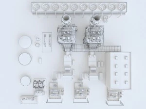 gas turbine plant 3D Model
