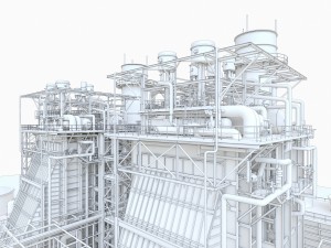 gas turbine plant Modelo 3D