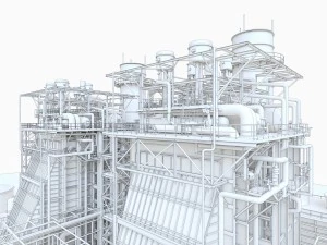 gas turbine plant 3D Model