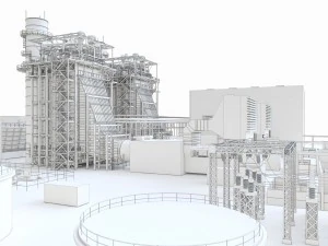 gas turbine plant 3D Model