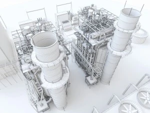 gas turbine plant 3D Model