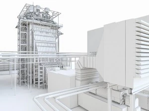 gas turbine plant 3D Model