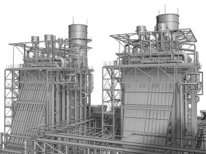 gas turbine plant 3D Model