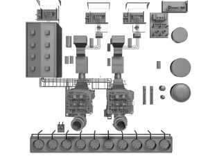 gas turbine plant 3D Model