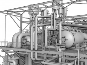gas turbine plant 3D Model