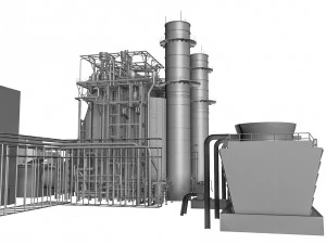 gas turbine plant 3D Model