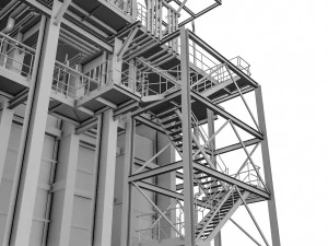 gas turbine plant 3D Model