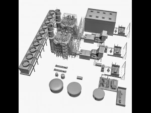 gas turbine plant 3D Model