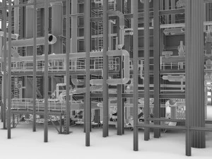 gas turbine plant 3D Model