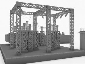 gas turbine plant 3D Model