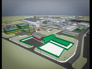 industrial factory warehouse complex 3D Model
