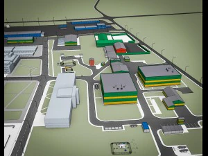 industrial factory warehouse complex 3D Model